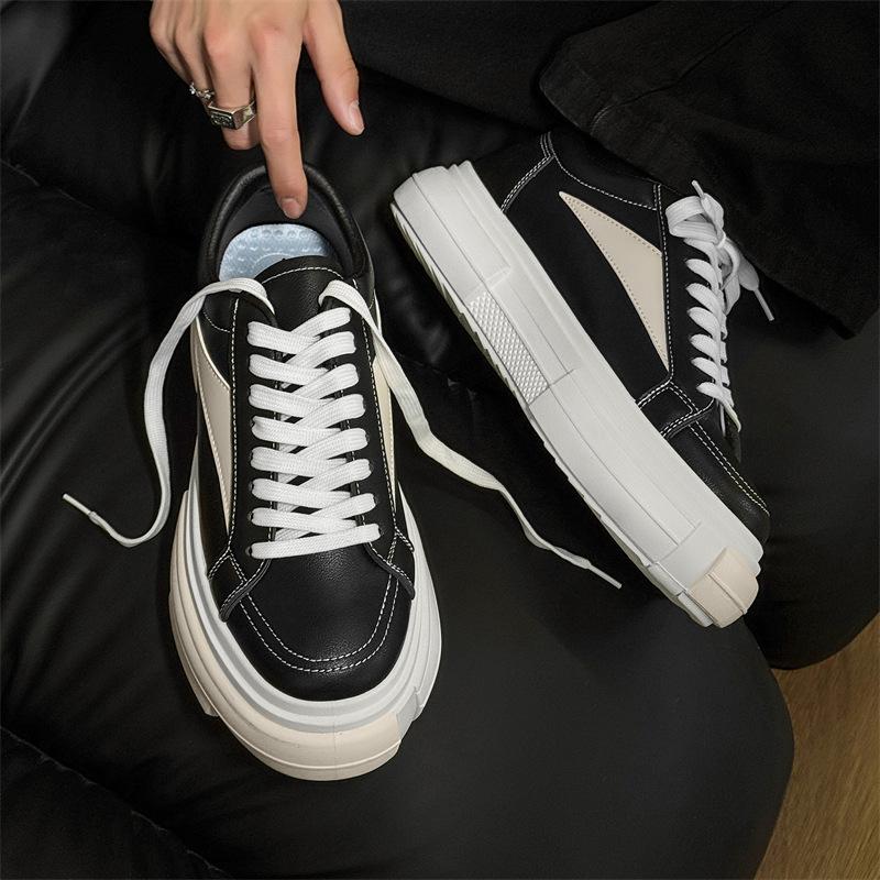 

Men s shoes wind board shoes niche design platform round head leather shoes retro splicing casual shoes large size men s shoes 45 size 5710 45 чёрный