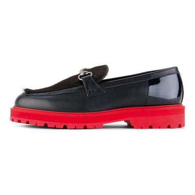 Bit Loafer Shock Absorbing Non-Slip Durable Low-Top Sports Casual Shoes Women Sneaker Black Red 1182A601-001