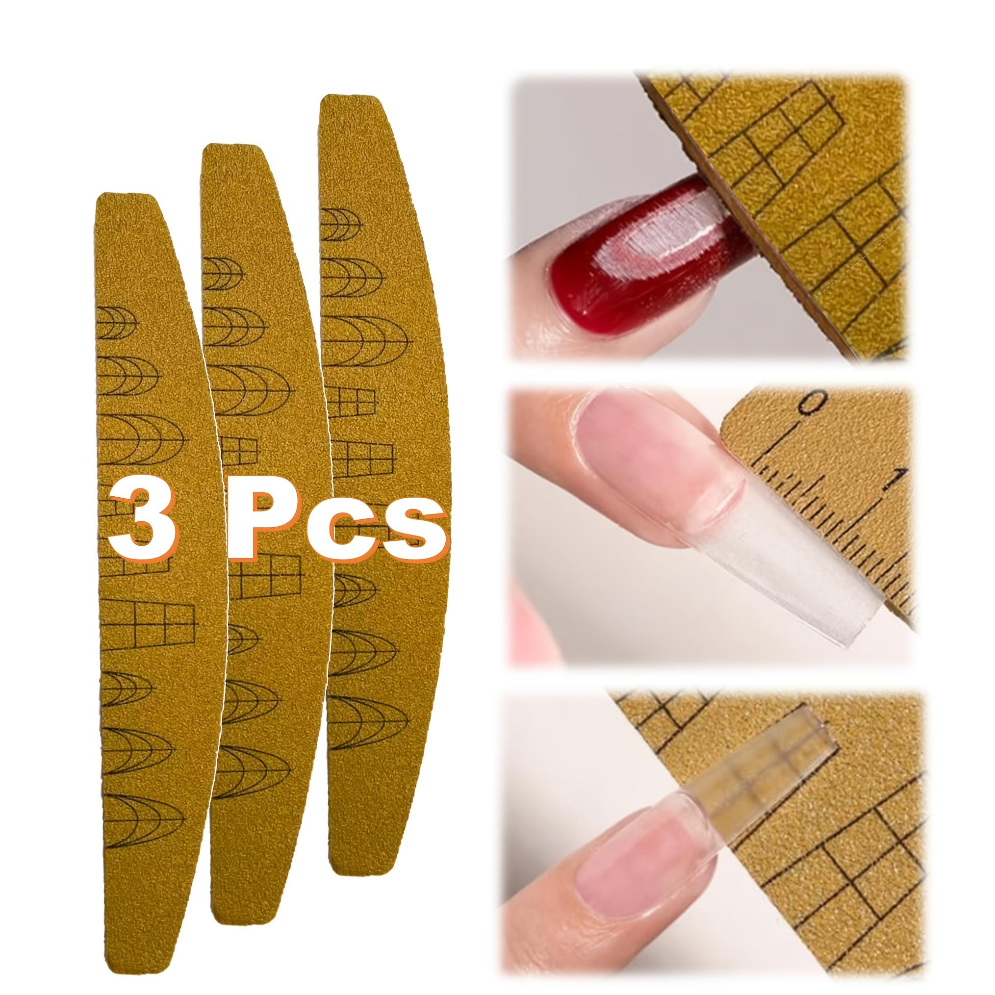 Ruler Nail File, Washable Manicure Buffer and Nail File, Nail and Acrylic Nail Polishing Blocks, Shaping Nail Care Tools 3pcs