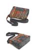 Ethnic Patchwork Canvas Shoulder Bag with Cowhide Buckle and Retro Webbing Design