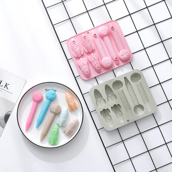 

Компактное пищевое украшение для торта, легко снимается, ракета, космонавт, сахарный карандаш, силиконовая форма, принадлежности для выпечки, форма для торта