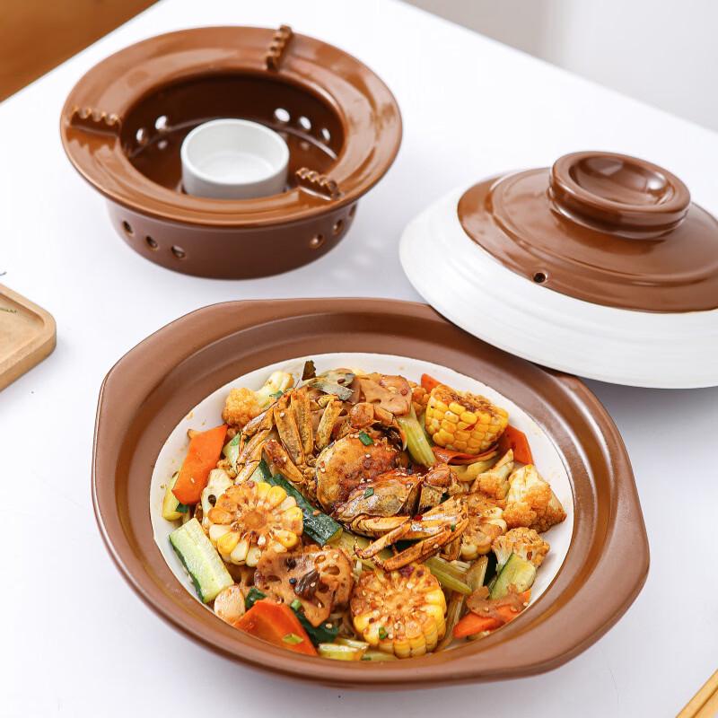 ZISIZ Ceramic Alcohol Hot Pot Casserole with Lid