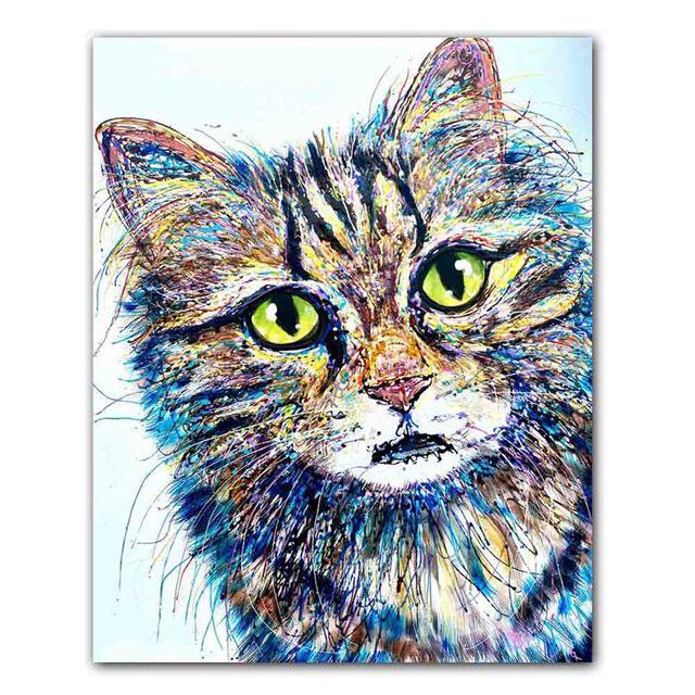 Nordic graffiti art abstract animal canvas painting digital color poster office wall painting living room home decoration mural No Frame