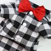 Pet T-Shirt Plaid Printing Bow-knot Decor Polyester Turndown Collar Dog Costume Shirt for Daily Life