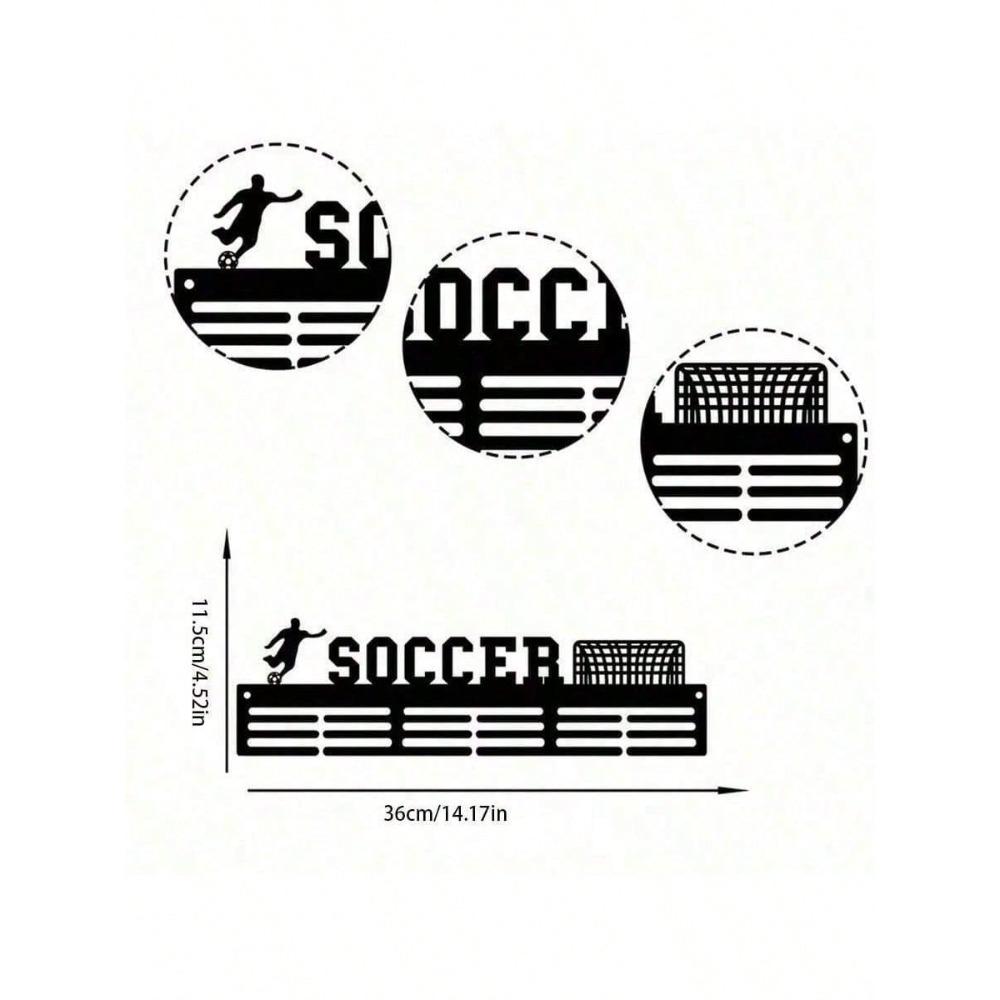 

Black Iron Medal Hanger Soccer Fan Wall Art, Minimalist Home Decor, Rustproof Sports Award Display Rack With Hooks, Living Room Bedroom Gift TY8081 різнокольоровий