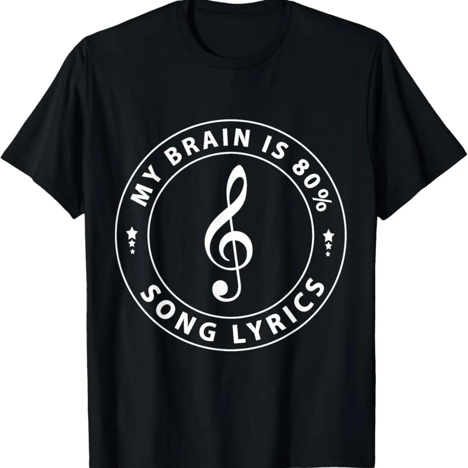 My Brain Is 80 Percent Song Lyrics T-Shirt S чёрный