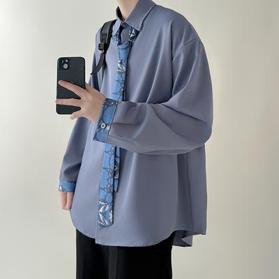 2025 Spring Men Shirt Men Trendy Handsome Shirts Men Hong Kong Style Shirts High Qulity Couple Shirt Male Comfortable Streetwear Shirt