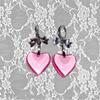 Unique Dark Theme Heart Studs Earrings with Bowknot Details Lightweight Comfort Hypoallergenically For Sensitive Ears