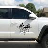 Car Compass Deer Bear Nature Landscape Off Road Sticker Pickup Truck Van Caravan Decor Decal Auto Tuning Decoration Accessories