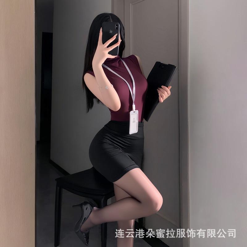 Erotic Underwear Sexy Royal Sister Style Secretary Uniform Set OL Pure Desire Slimming Temptation Buttocks Skirt Professional Wear