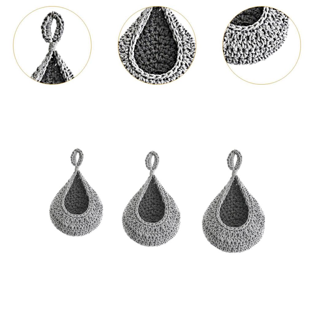 3 Stück Gewebter Hängekorb Hängender Wandgemüse-Obstkorb Boho Hängender Obstkorb