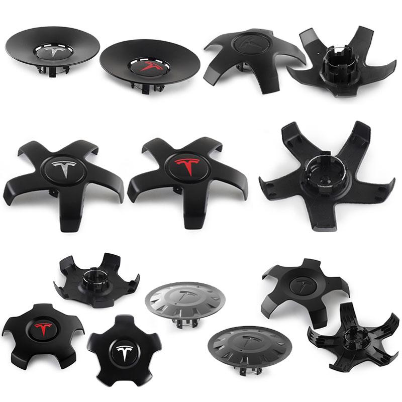 4pcs Car Wheel Center Cap Hub Cover Badge For Tesla Model 3 Model X Model Y 2016 2017 2018 2019 2020 2021 2022 2023 2024 2025