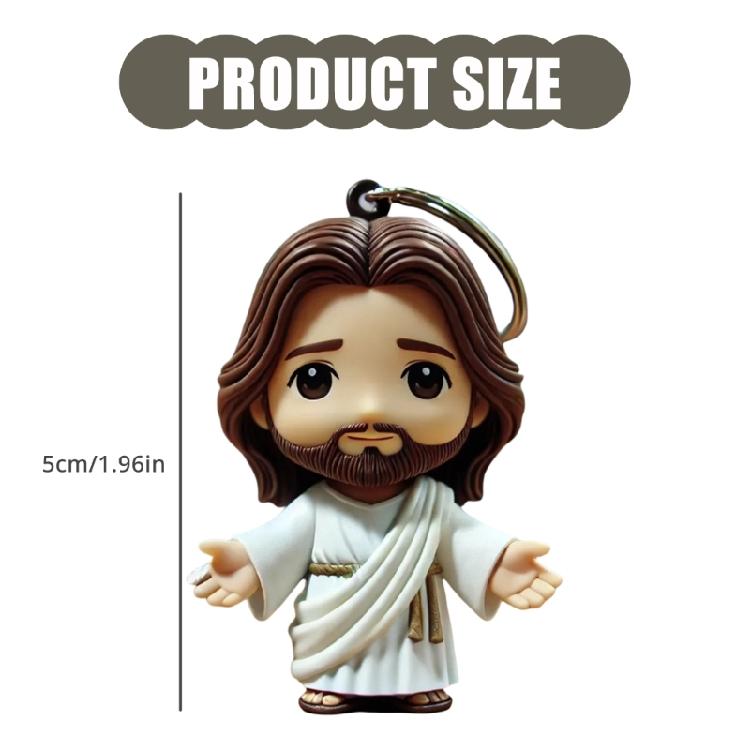 Long Lasting Resin Keychain with  Savior   Figure Maintains clearness & Strength Perfect For Prayer & Personal Use