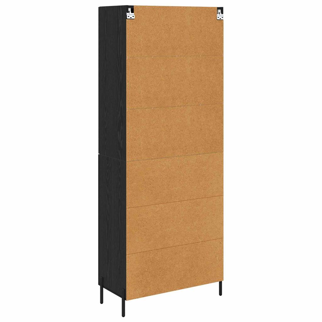 Highboard in Black Oak Look 69.5 x 34 x 180 cm Particleboard