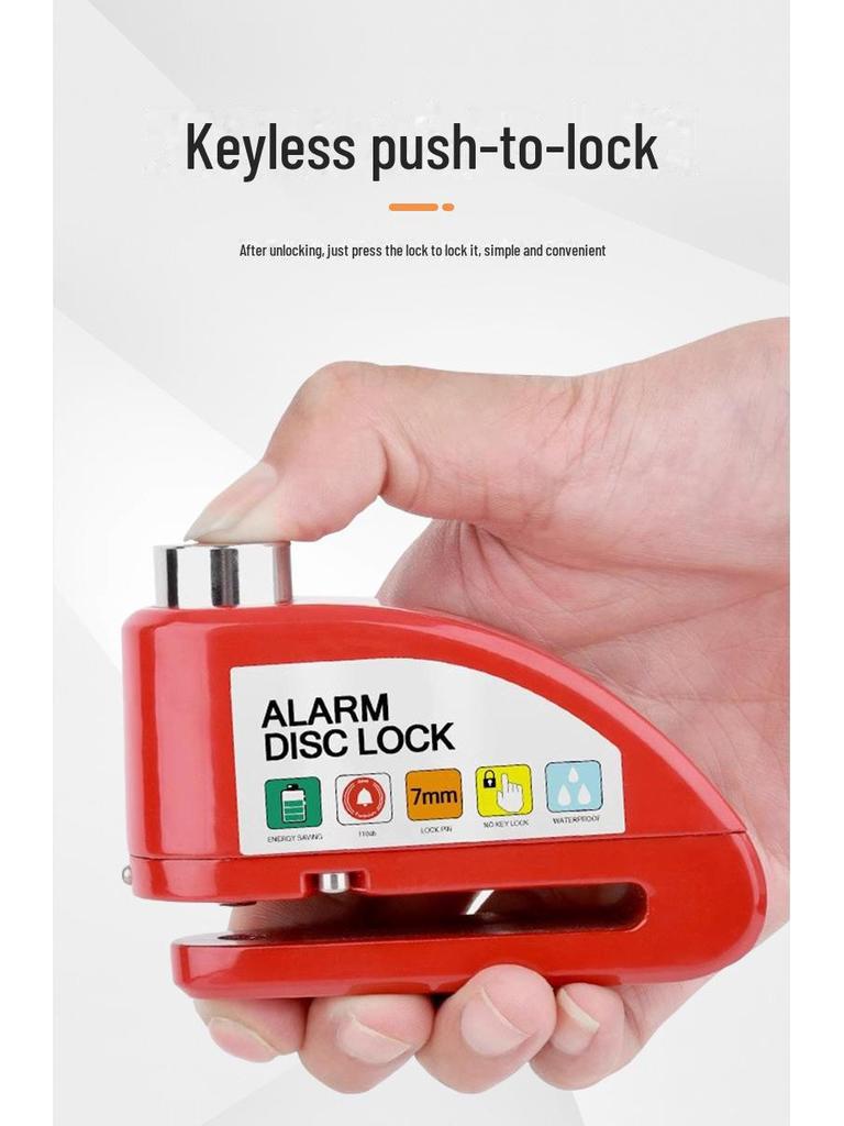 Wasserdichtes Diebstahlschutz-Motorrad-Scheibenbremsen-Alarmschloss für Fahrräder und E-Bikes