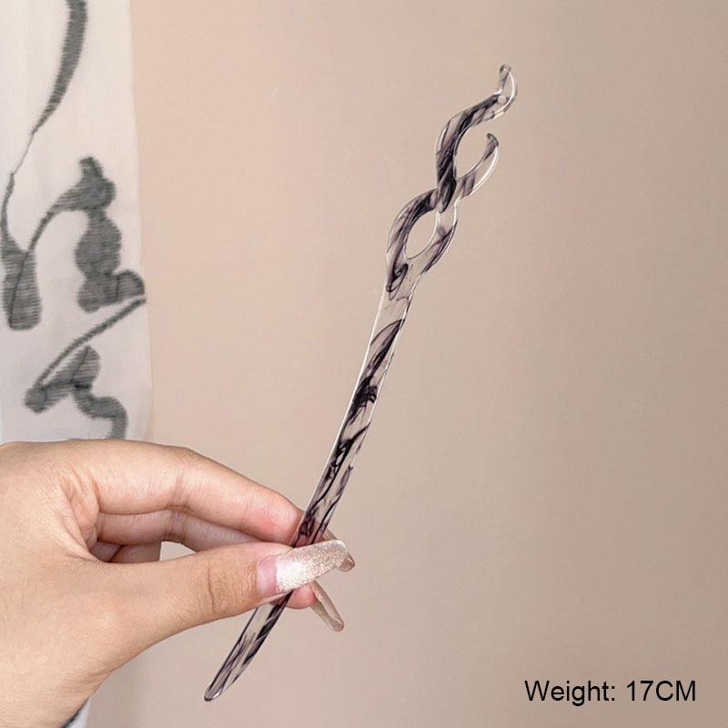 Chinesischer Stil Schwarzer Acetat-Harz-Haarstab für Damen Einfache Haarspangen Haarspange Stift Kopfschmuck Tuschemalerei Haaraccessoires