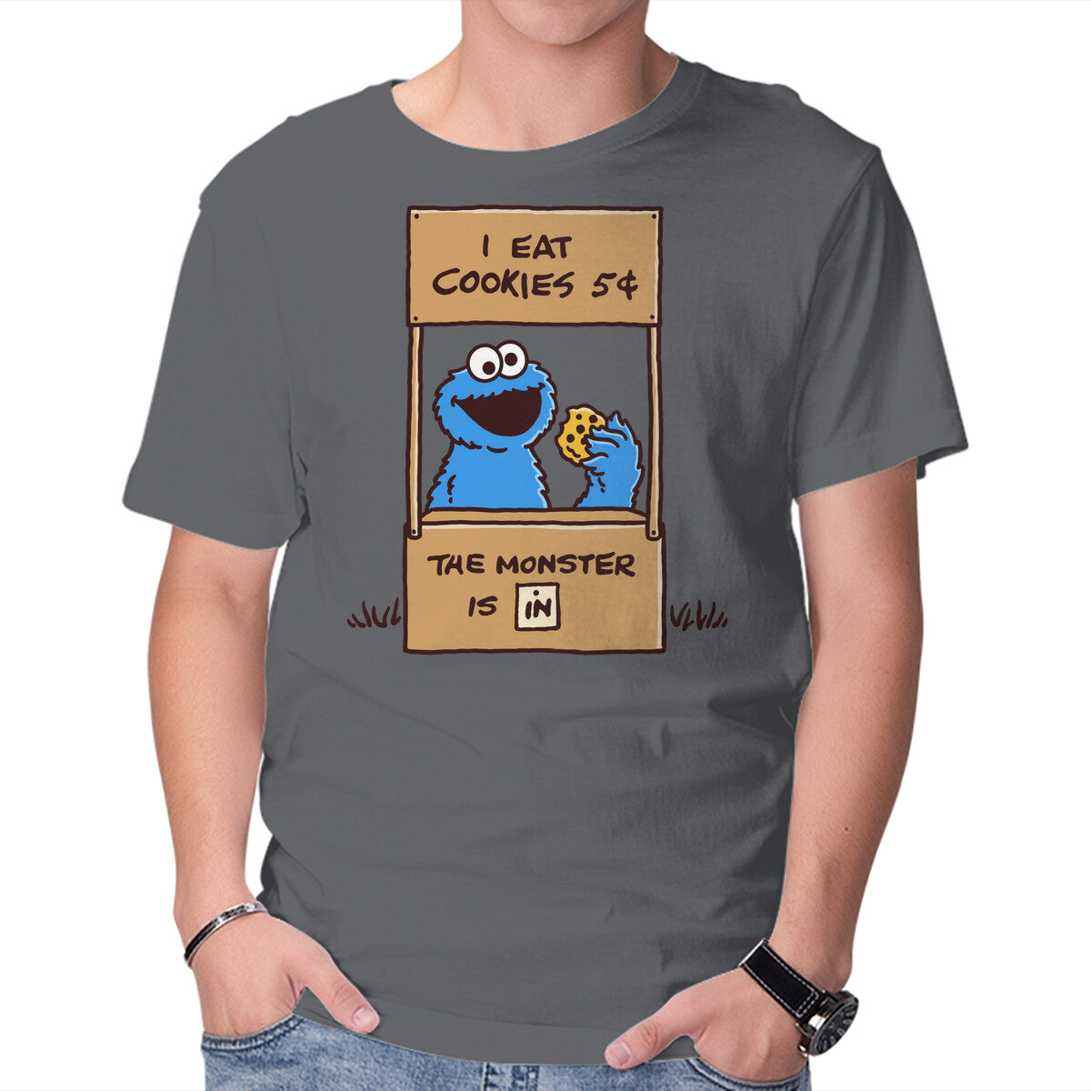 Unisex Crew Neck T-Shirt Cookies Help Graphic Short Sleeve Casual Tee M