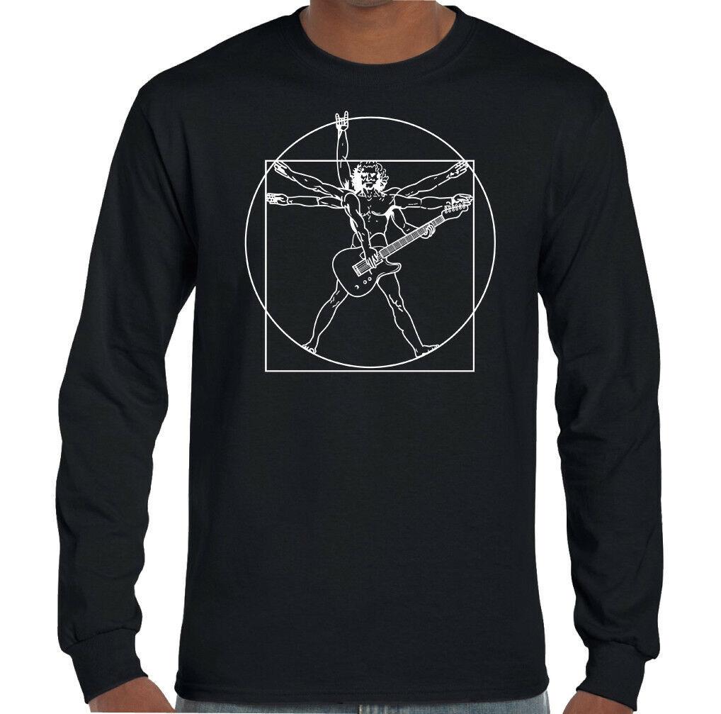 Vitruvian Guitarist Mens Funny Guitar T-Shirt Electric Bass Acoustic Amp Player XXXL