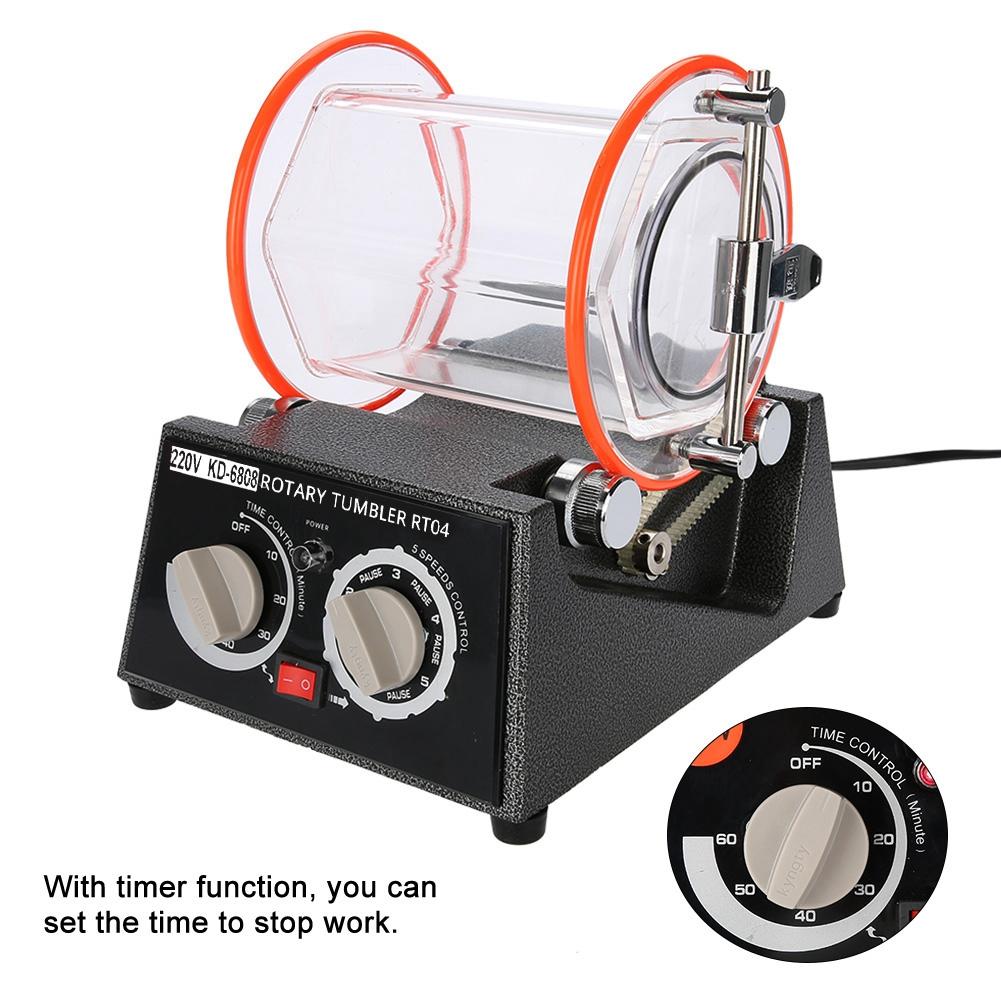 Rotary Tumbler Jewelry Polisher Machine Polishing Bead Cleaner KD-6808