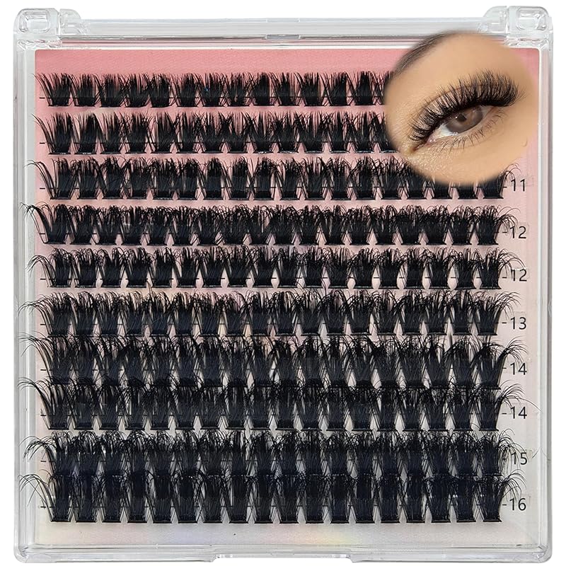 Fluffy Eyelash Extension Kit Volume Lash Clusters Kit 9-16mm 100D DIY Lash Extension Kit 160pcs Clusters Lash with Bond and Seal Lash Applicator by Lash Clusters-80D