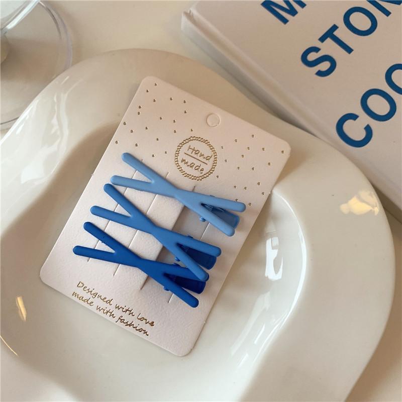 Épingles à cheveux simples givrées pour filles, 3 pièces, pinces à cheveux carrées, ovales, Triangle, pour enfants, épingles à cheveux, cliquez sur clac