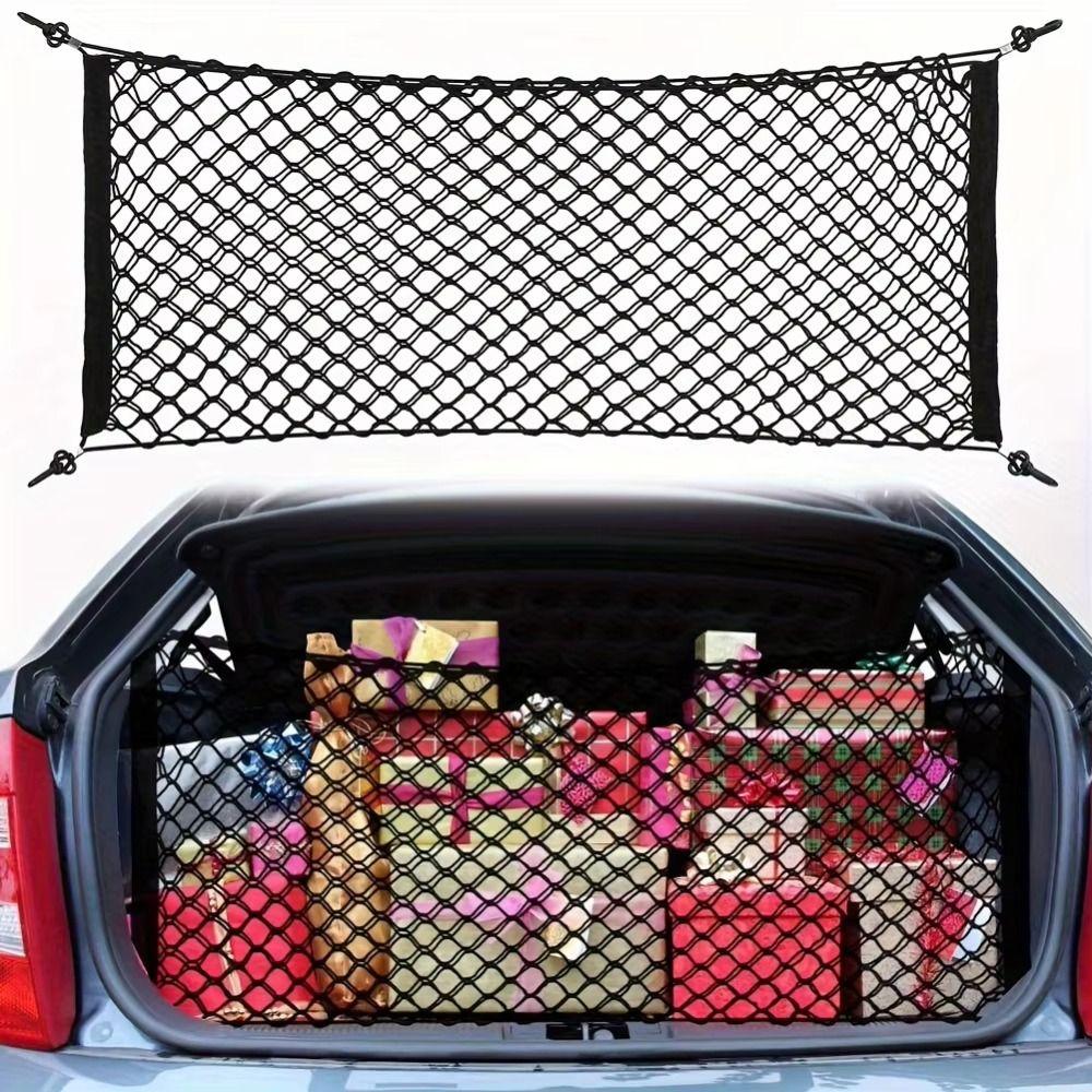 Double Layer Cargo Net Adjustable Car Mesh Storage Bag Luggage Mesh Net  Back Rear Seat