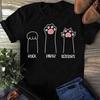 Lustiges Katzenpfoten-T-Shirt: Schere Stein Papier Spiel - Geschenk für Katzenliebhaber