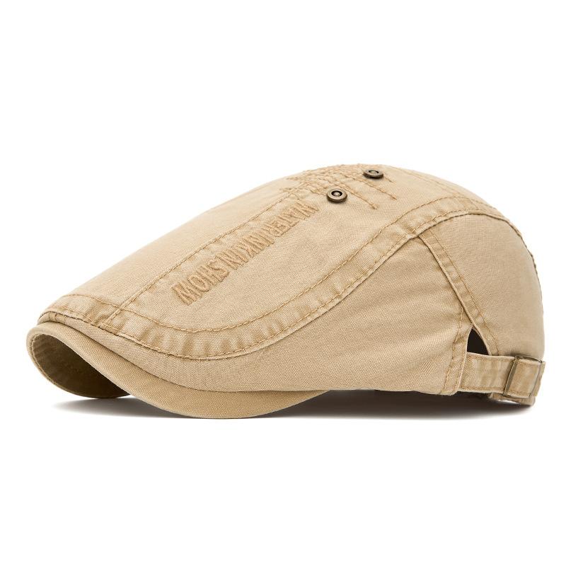 Men's Summer Thin Peaked Cap Embroidered Breathable Cap British Newsboy Cap Adjustable Sunshade Beret