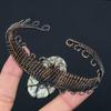 K2 Azurite Pure Copper Wire Wrapped Handmade Jewelry Bangle Bracelet Adjustable Gift For Her