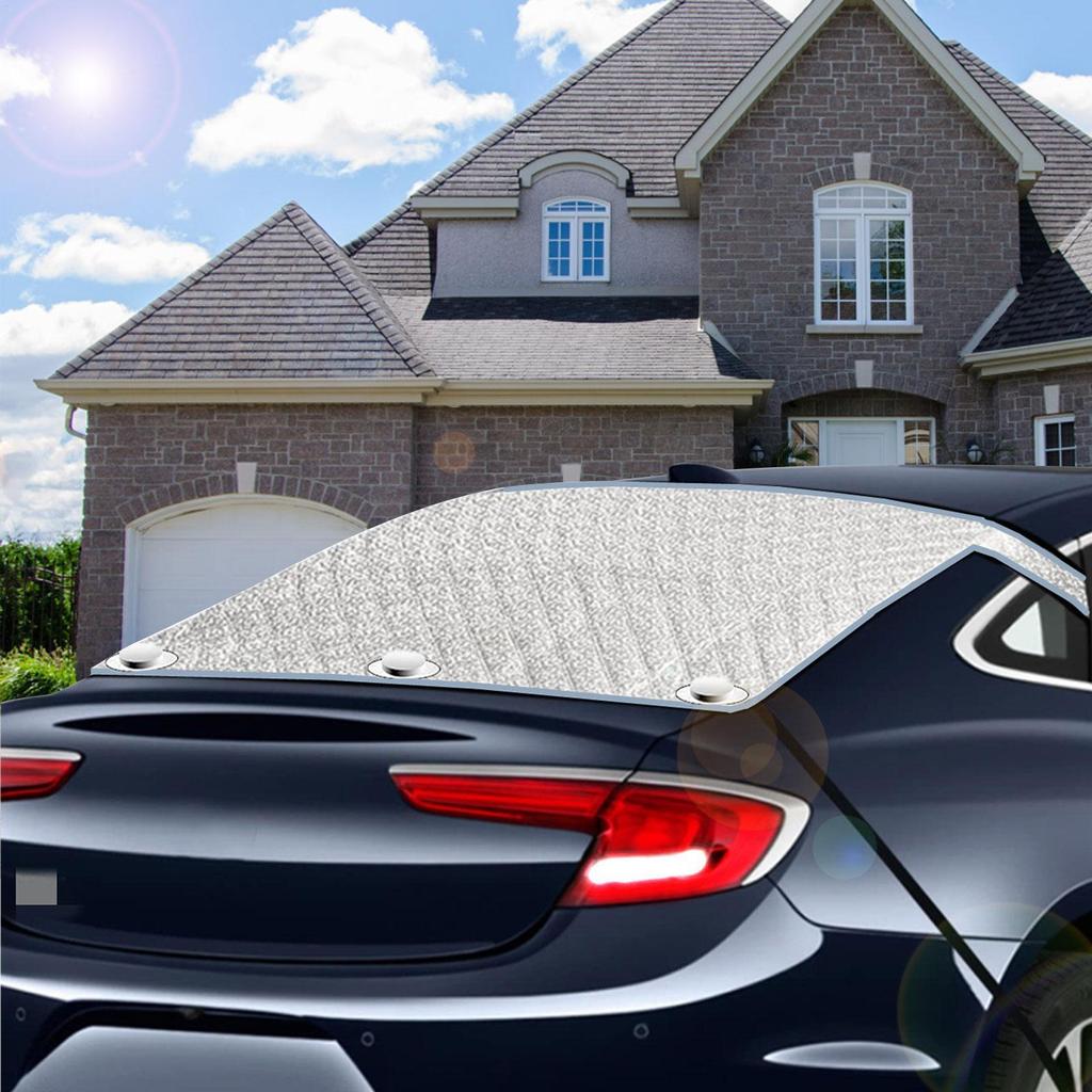 Rear Windshield Snow Cover 2-Layered Automotive Windshield Snow Covers Luminous Aluminum Foil Snow Cover With Hook And Invisible