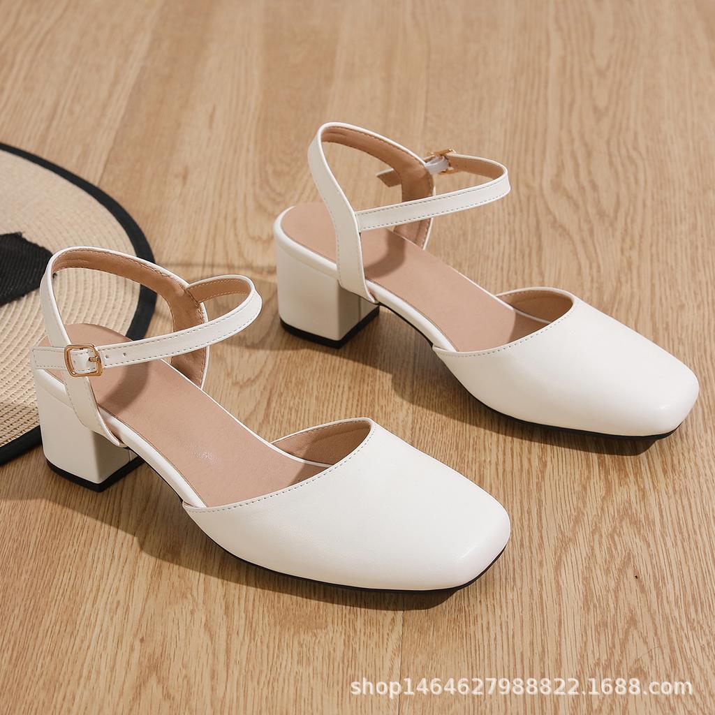 Women's Fattened Fashion Elegant High Heels Women's Summer New Versatile Baotou Backempty Thick Heel Sandals