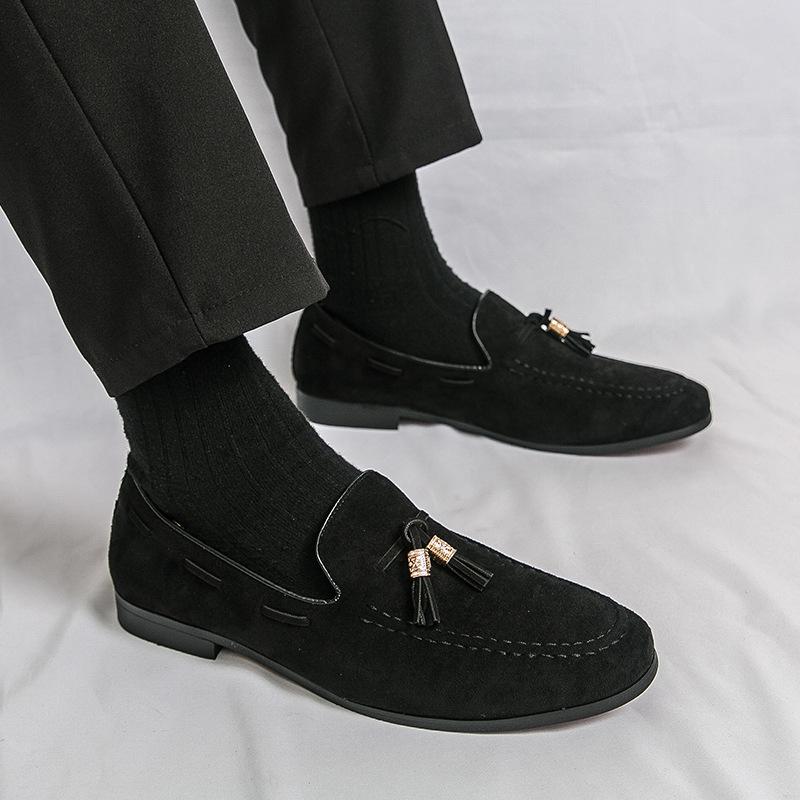 Men's loafers large size foreign trade new fringed leather shoes fashion trend suede leather shoes overalls lazy shoes