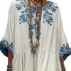 Summer European Style Women Clothing Loose Fit Fashion Elegant Round Neck Print Maxi Dress