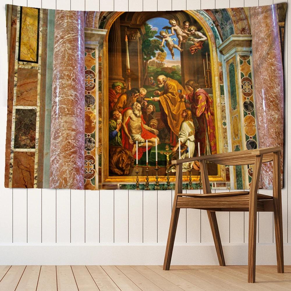 European Faith Christianity Classical God Jesus Christ Tapestry Wall Hanging Blanket Home Decoration Christian Products