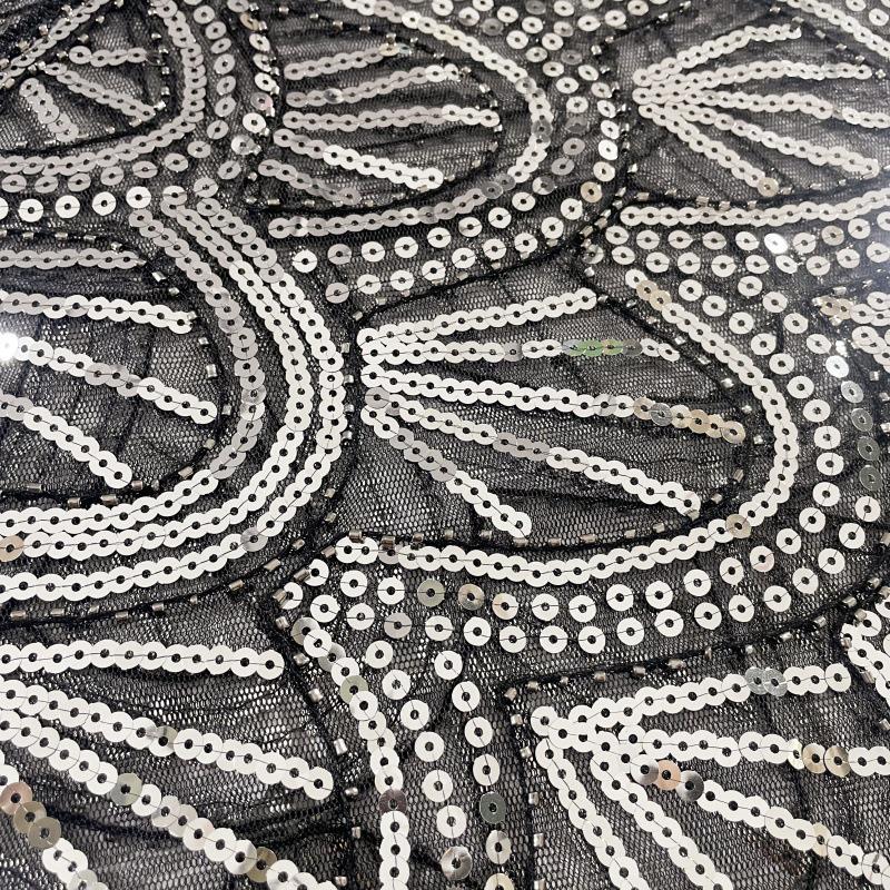 Vielseitiger Spitzen-Perlen-Schal Netz Pailletten Kurzer Abend-Schulterüberwurf Strickjacke