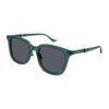Gucci Temple Logo Embellishment Acetate Square Sunglasses Men's Green