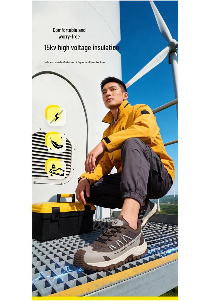 Men's Fashionable Summer Insulated 15KV Steel Toe Shoes | Comfortable & Breathable | Ideal for Electricians