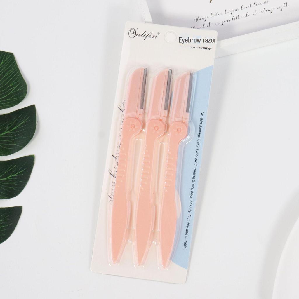 Premium Foldable Ladies Eyebrow Razor: Professional Trimmer with Replaceable Blades