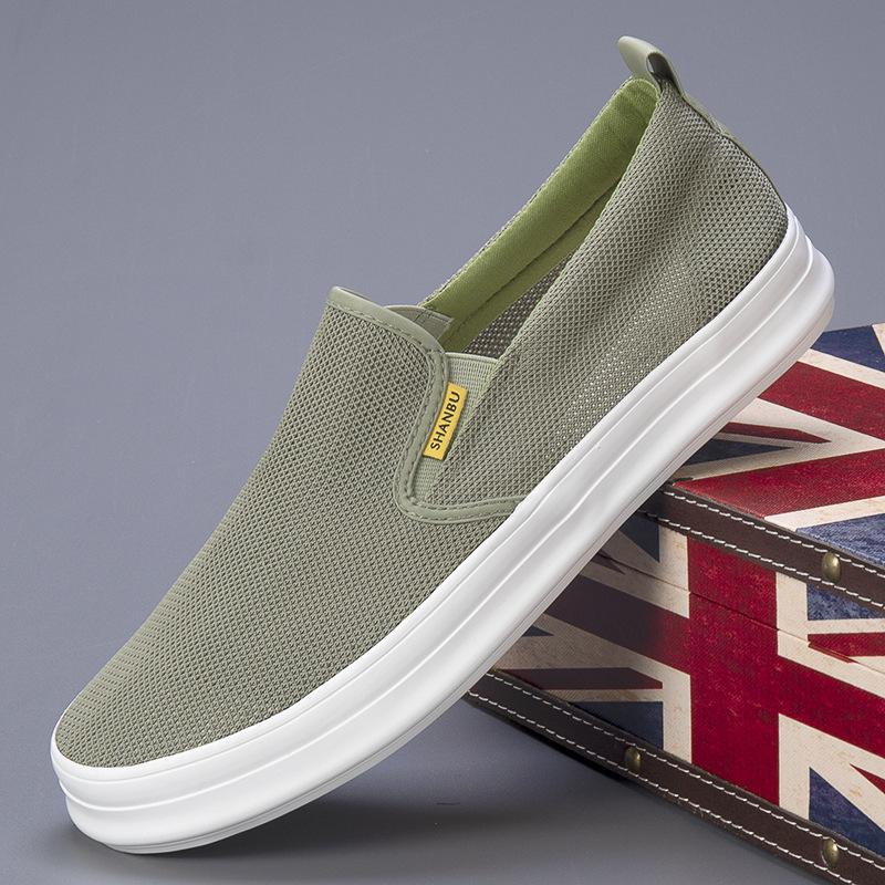 New Summer Men's Shoes Flying Mesh Breathable Fashionable and Versatile Style Trendy and Lightweight Old Beijing Cloth Shoes for Men