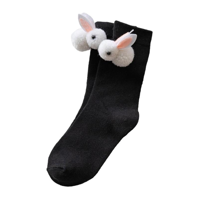 Women Calf Socks Ruffle Crew Socks Cotton Bootie Socks Lolitas Loose Socks Cute Rabbit Ankle Socks JK Middle Tube Socks