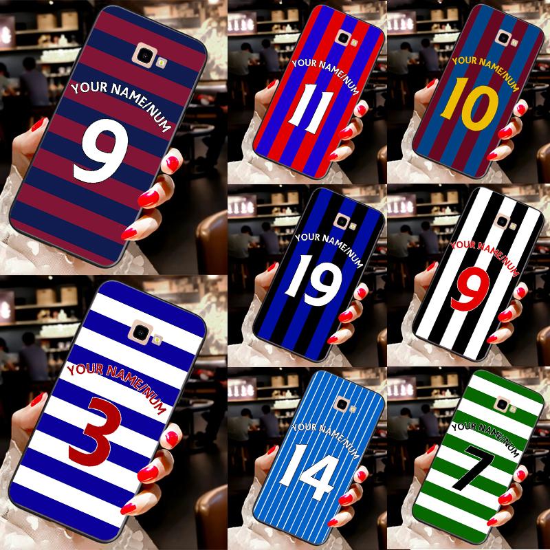 Personalised Football Number Strips Case For Samsung Galaxy J3 J5 J7 J1 2016 A3 A5 2017 J4 J6 J8 A7 A9 A6 A8 Plus 2018 Cover