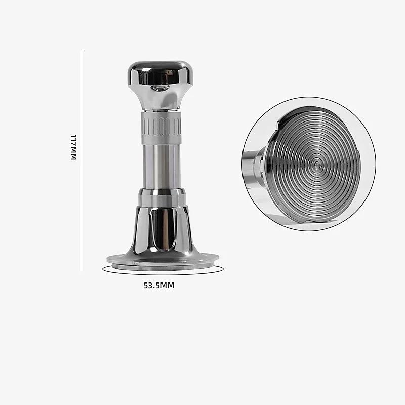 51/53/58mm Coffee Tamper Constant Pressure Calibrated Spring  Coffee Powder Press Threaded Bottom Espresso Distribution Tool