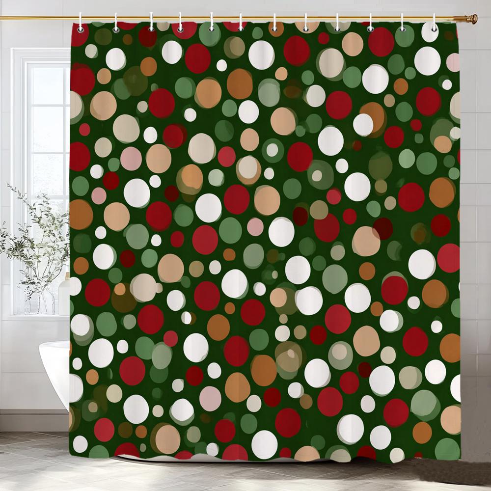Modern Colorful Dot Pattern Shower Curtain Printed Fabric Bathroom Decorative Shower Curtain Home Curtain With Hooks