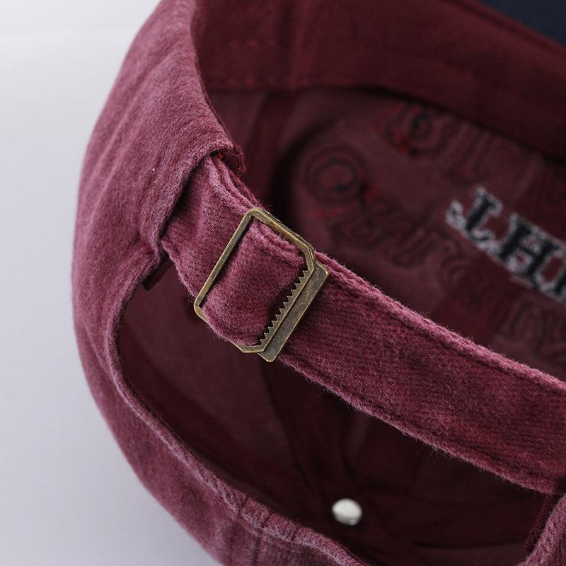 Unisex Duckbill Cap: Spring/Autumn Leather Hat with Sun Protection, Hip-Hop Letter Embroidery, Trendy Korean Style