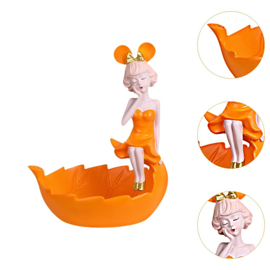 Schlüssel Schale Mädchen Figur Dekorative Schmuckschale für Eingang Schlafzimmer Eingangsbereich