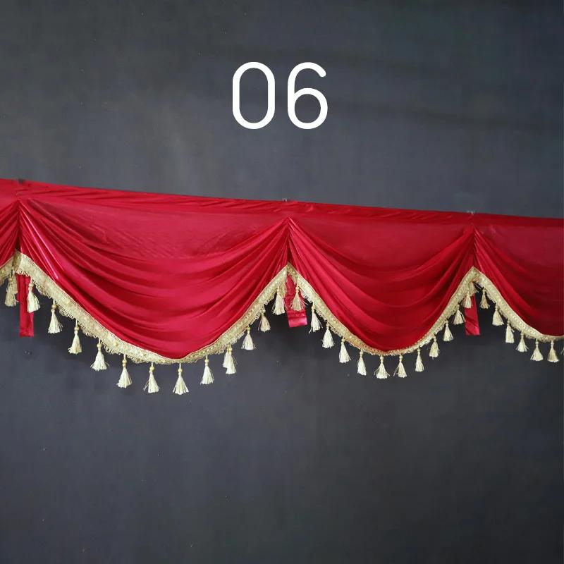1M Detachable Curtain Ice Silk Swag for Wedding Party Stage Background Veil Home Curtain Decoration Cloth Wave Curtain Tassel
