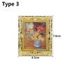 Resin Craft Doll Accessories Playing House Miniature Oil Painting 1:12 Scale Vintage Framed Photos Mini Picture