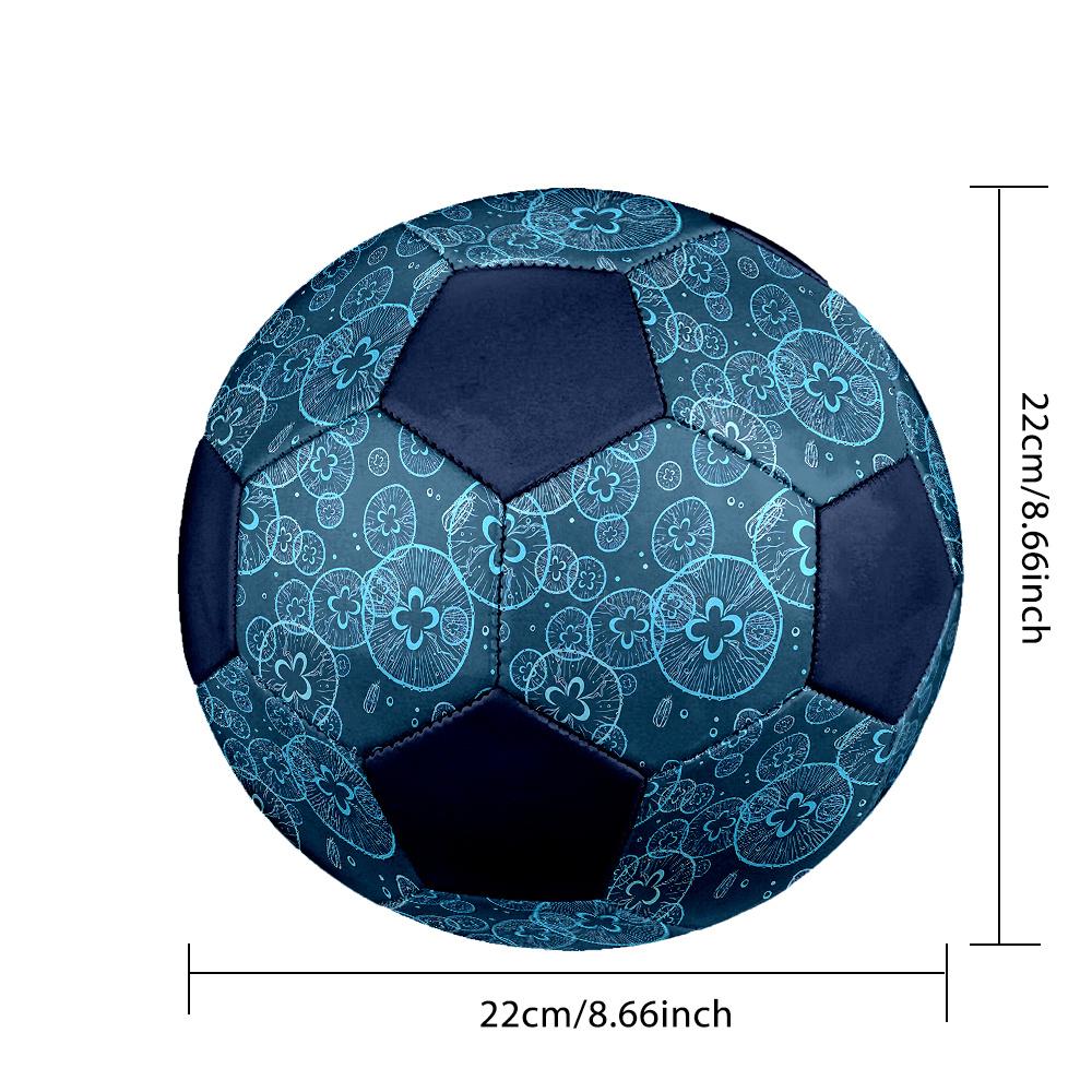 1PC Blue Mushroom Soccer Ball Size 5 Football Machine Sewn Indoor/Outdoor Universal Football A35