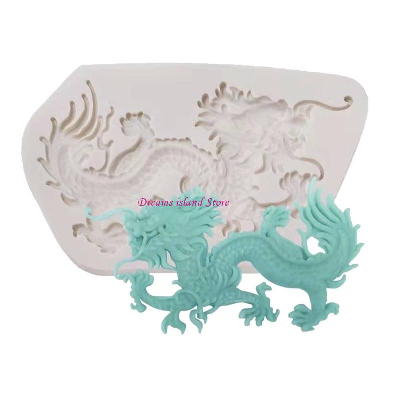 DIY Cake Biscuit-Cookies Resin Mold Round Dragon-Baking Mold Dessert Decoration HX6C