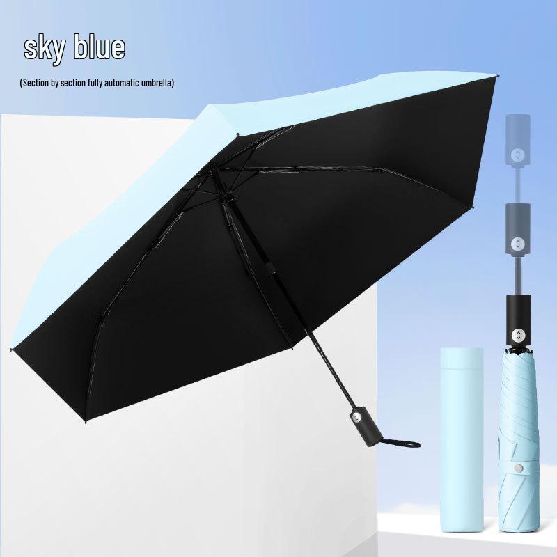 

Ultra-light Automatic Folding Sun Protection Umbrella with Black Glue Coating
